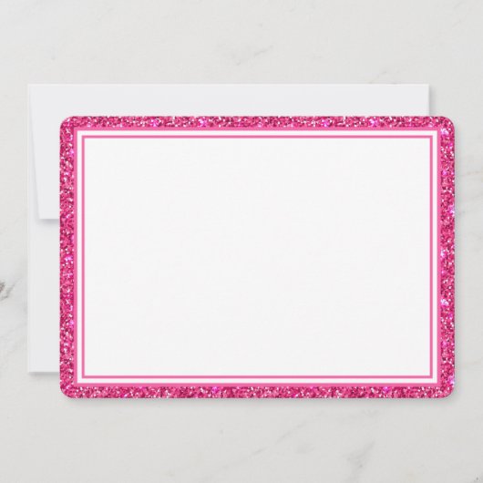 Correspondance Bordure de Parties scintillant rose carte à note p (Devant)