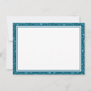 Correspondance Bordure de Parties scintillant Turquoise carte à n