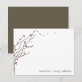 Correspondance Branches en fleurs Carte de remerciements plat - P (Devant / Derrière)