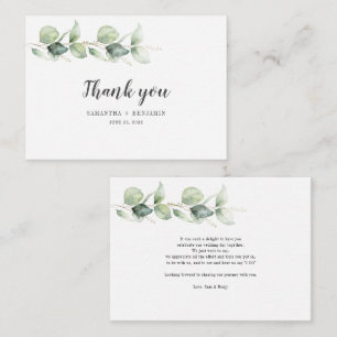 Correspondance Budget Botanique Eucalyptus Mariage Carte de remer