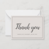 Correspondance BUDGET Carte de remerciements Mariage simple (Devant)