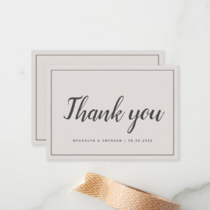 Correspondance BUDGET Carte de remerciements Mariage simple