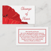Correspondance Budget.Floral.Red Poppy. Carte de note de modifica (Devant / Derrière)
