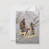 Correspondance Budget Joyeux Noël script photo carte de vacances (Devant)