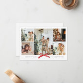 Correspondance BUDGET Moderne Bow Rouge Photo Collage Carte de va (Devant/Arrière en situation)