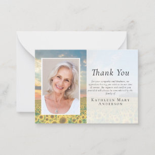 Correspondance Budget Sunset Sunflower Carte de remerciements fun