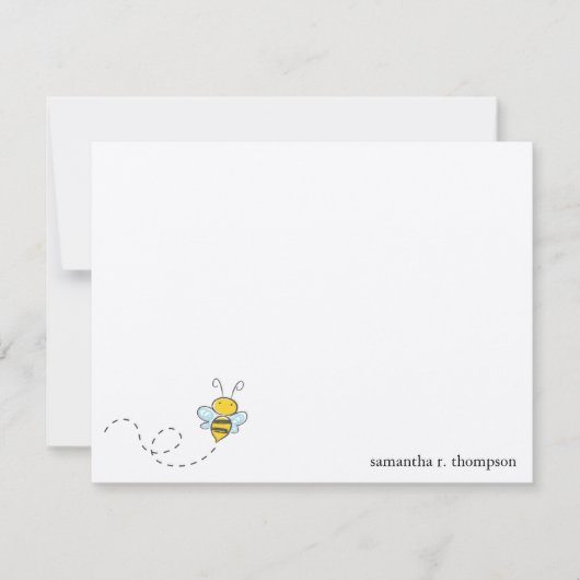 Correspondance Bumble Bee Baby shower Merci Carte de note (Devant)