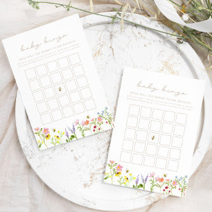 Correspondance Bumblebee Fleur sauvage Baby Bingo Douche Carte de