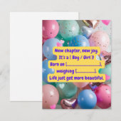 Correspondance "C’est un [garçon/fille] !" Carte de rappel (Devant / Derrière)