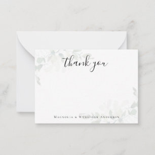 Correspondance Calligraphie minimaliste Merci Carte de note
