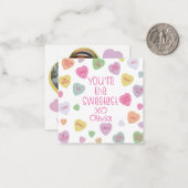 Correspondance Candy Hearts Carte de la Saint-Valentin Salle de c (Devant/Arrière en situation)