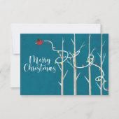 Correspondance Cardinal de Noël - Carte à note plate - Turquoise (Devant)