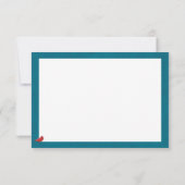 Correspondance Cardinal de Noël - Carte à note plate - Turquoise (Dos)