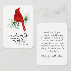 Correspondance Cardinal Photo Sympathy Funeral Carte de remerciem