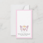 Correspondance Carte à billet plat de réception de dent rose (Dos)