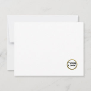 Correspondance Carte à billets plats blancs minimaux du logo de l