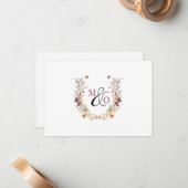 Correspondance Carte à billets plats de deux Mariages Monogram Fl (Devant/Arrière en situation)