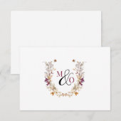 Correspondance Carte à billets plats de deux Mariages Monogram Fl (Devant / Derrière)