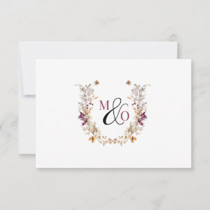 Correspondance Carte à billets plats de deux Mariages Monogram Fl