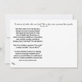 Correspondance Carte à note plat pour femme de valeur (Dos)