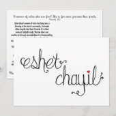 Correspondance Carte à note plat pour femme de valeur (Devant / Derrière)