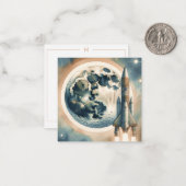 Correspondance Carte à note plate Monogramme de l'espace de la lu (Devant/Arrière en situation)