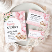 Correspondance Carte Baby shower de carafe de couches rose