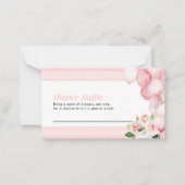 Correspondance Carte Baby shower de carafe de couches rose (Devant)