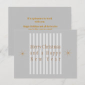 Correspondance Carte blanche gris de Noël d'affaires simple (Devant / Derrière)