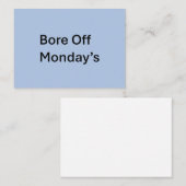 Correspondance Carte Bore Off Monday de sarcast (Devant / Derrière)