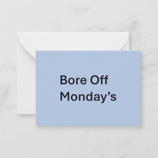 Correspondance Carte Bore Off Monday de sarcast (Devant)