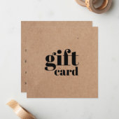 Correspondance Carte cadeau de beauté Kraft imprimé simple (Devant/Arrière en situation)
