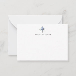 Correspondance Carte cadeau de chardon d'aquarelle bleue