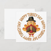 Correspondance Carte d'action de grâces pour la Turquie Animée (Devant / Derrière)