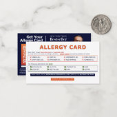 Correspondance Carte d'allergie à l'huile de graines (Devant/Arrière en situation)