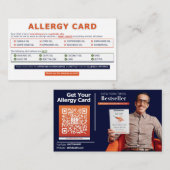 Correspondance Carte d'allergie à l'huile de graines (Devant / Derrière)