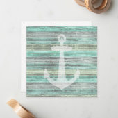 Correspondance Carte d'Ancre de décoration côtière rustique (Devant/Arrière en situation)