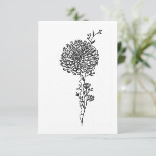 Correspondance Carte d'anniversaire de fleur de naissance de nove