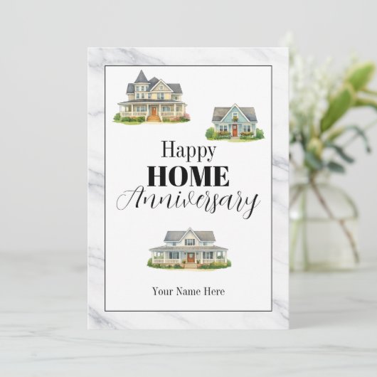 Correspondance Carte d'anniversaire de maison heureuse de l'agent (Debout devant)
