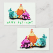 Correspondance Carte d'anniversaire drôle de poulet (Devant / Derrière)