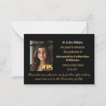 Carte d'annonce de remise des diplômes de la promo