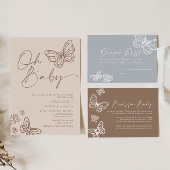 Correspondance Carte de Baby shower à rabat Neutre