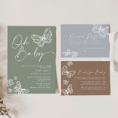 Correspondance Carte de Baby shower à rabat Neutre