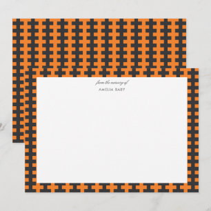 Correspondance Carte de bébé Halloween orange et noir