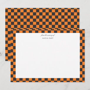 Correspondance Carte de bébé Halloween orange et noir