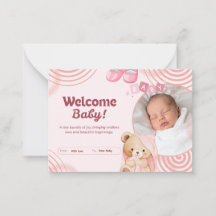 Carte de Bienvenue Mignonne Petit(e) 
