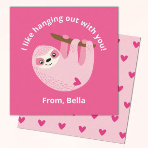 Correspondance Carte de billet pour enfants roses mignons Valenti