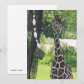 Correspondance Carte de billet vierge - Personnalisable - Giraffe (Devant / Derrière)