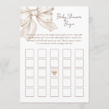 Carte de Bingo pour Baby Shower Coquette