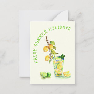Correspondance Carte de Boisson Fraîche au Citron pour les Vacanc